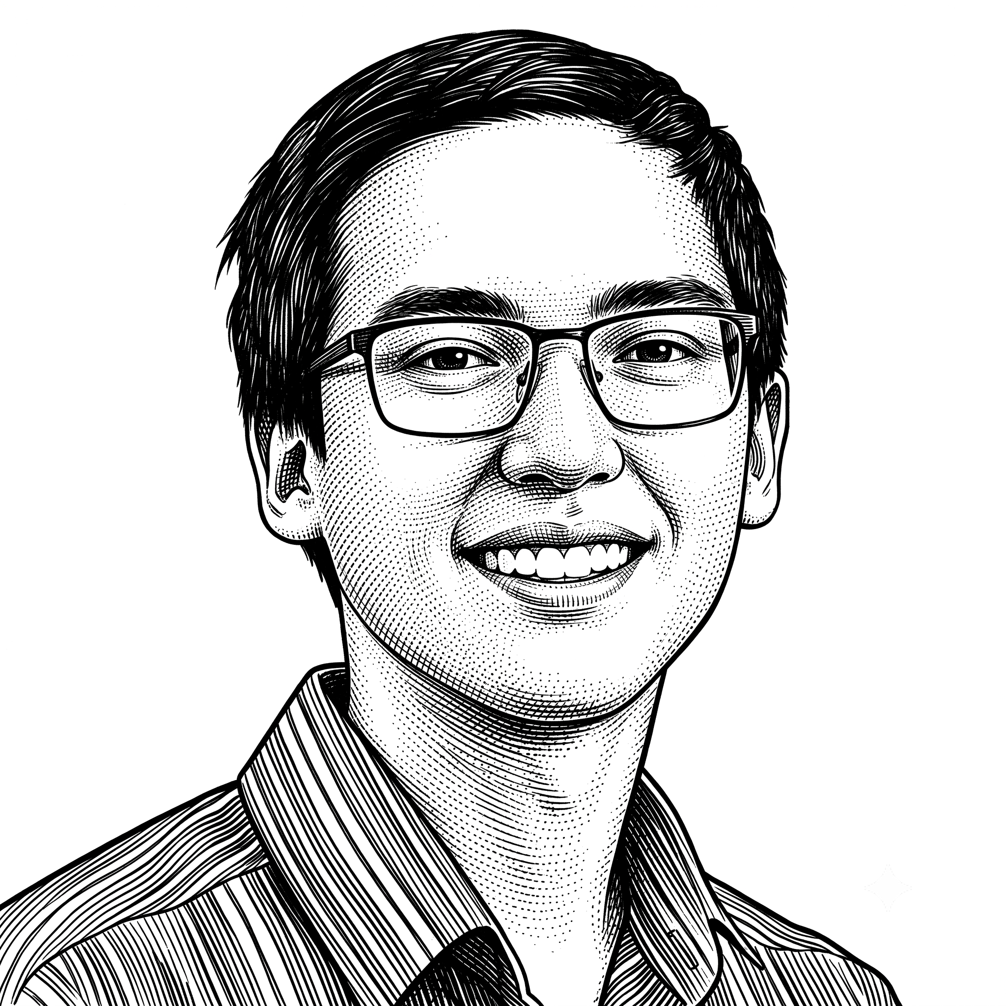 Illustrated portrait of Hunter Whaples.